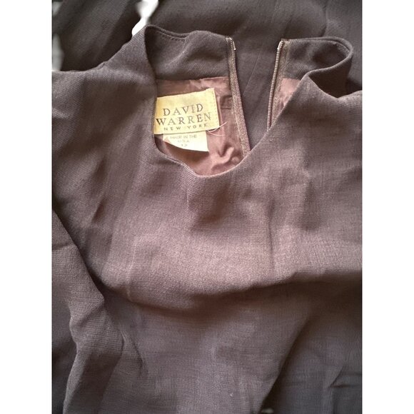 David Warren New York Navy Midi Dress W/ Rhinestone Detail & Cap Sleeves Size 12 - Picture 4 of 6